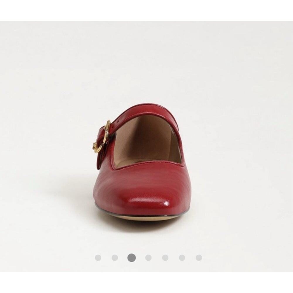 Sam Edelman Red Mary Jane Flats with Gold Buckle - Picture 4 of 16